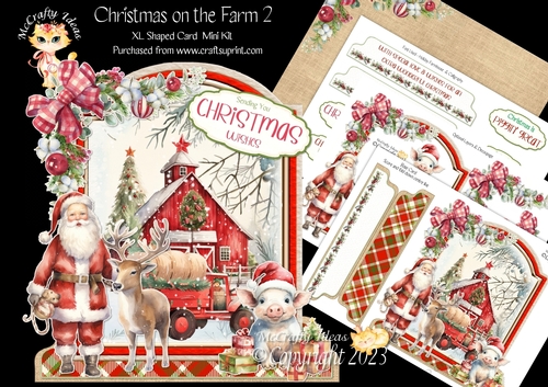 Christmas on the Farm 2 XL Shaped Card Kit