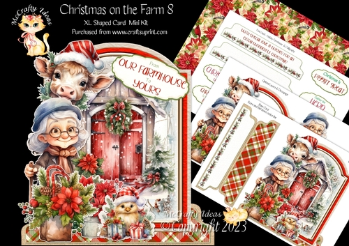Christmas on the Farm 8 XL Shaped Card Kit