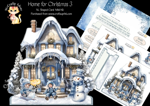 Home for Christmas 3 XL Shaped Card Kit