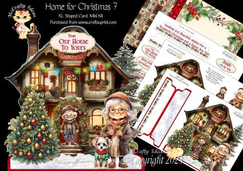 Home for Christmas 7 XL Shaped Card Kit