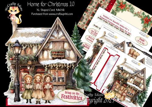 Home for Christmas 10 XL Shaped Card Kit