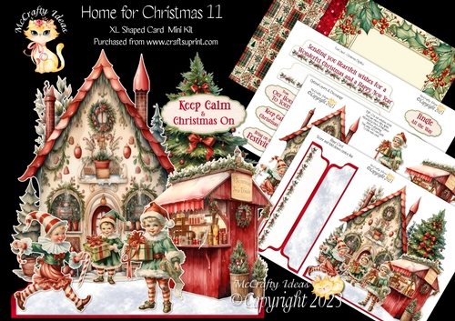 Home for Christmas 11 XL Shaped Card Kit