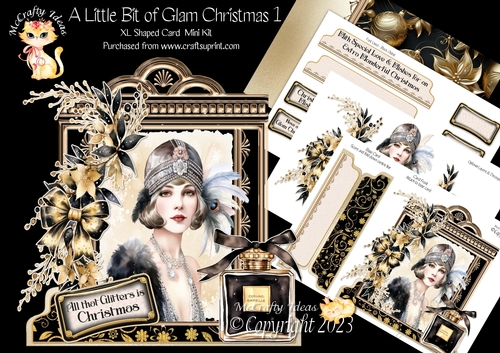 A Little Bit of Glam Christmas 1 XL Shaped Card Kit