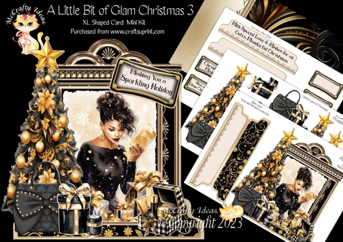 A Little Bit of Glam Christmas 3 XL Shaped Card Kit