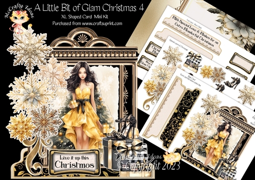 A Little Bit of Glam Christmas 4 XL Shaped Card Kit