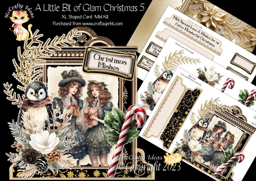 A Little Bit of Glam Christmas 5 XL Shaped Card Kit