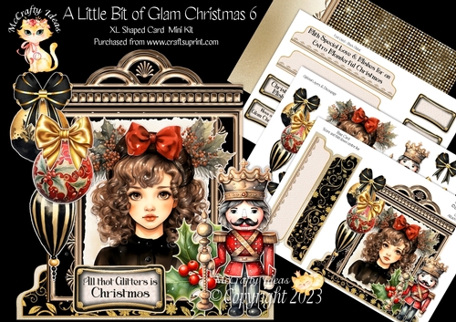A Little Bit of Glam Christmas 6 XL Shaped Card Kit