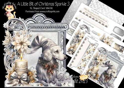 A Little Bit of Christmas Sparkle 3 XL Shaped Card Kit