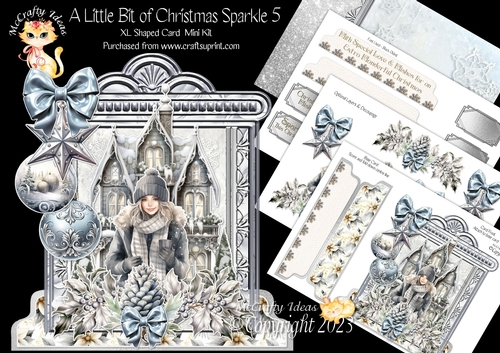 A Little Bit of Christmas Sparkle 5 XL Shaped Card Kit