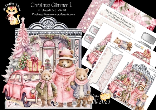 Christmas Glimmer 1 XL Shaped Card Kit