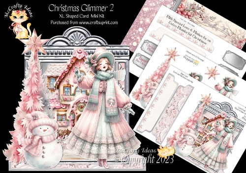Christmas Glimmer 2 XL Shaped Card Kit