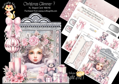 Christmas Glimmer 7 XL Shaped Card Kit