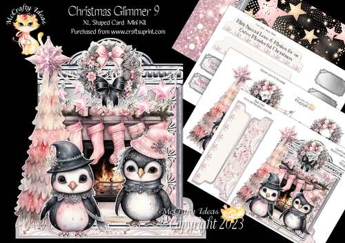 Christmas Glimmer 9 XL Shaped Card Kit