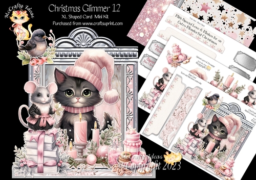 Christmas Glimmer 12  XL Shaped Card Kit