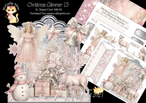 Christmas Glimmer 15  XL Shaped Card Kit