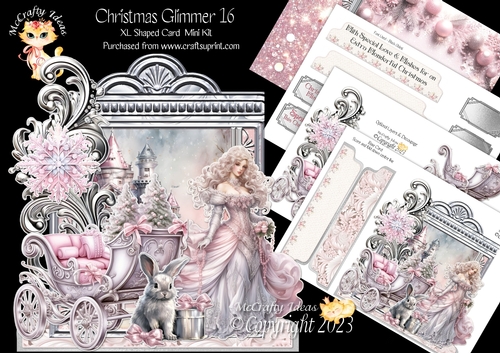 Christmas Glimmer 16  XL Shaped Card Kit