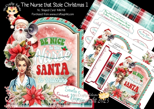 The Nurse that Stole Christmas 1 XL Shaped Card Kit