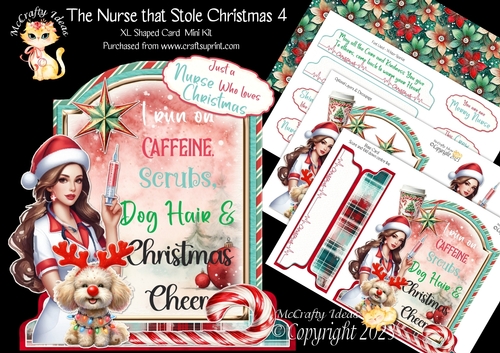 The Nurse that Stole Christmas 4 XL Shaped Card Kit