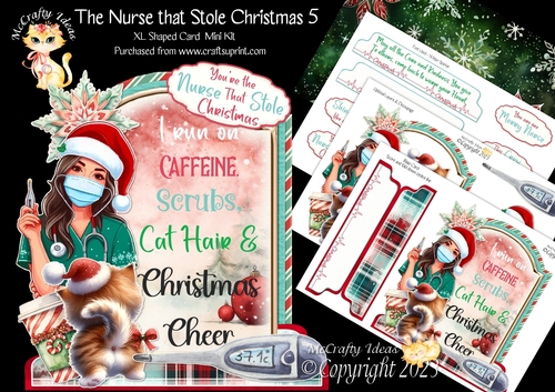 The Nurse that Stole Christmas 5 XL Shaped Card Kit