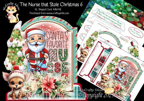 The Nurse that Stole Christmas 6 XL Shaped Card Kit