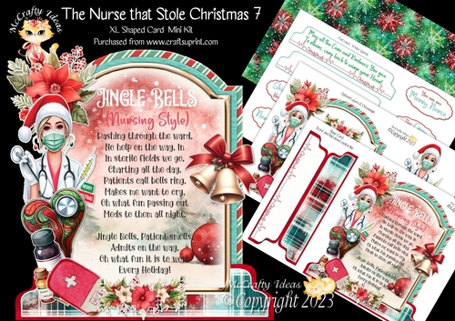 The Nurse that Stole Christmas 7 XL Shaped Card Kit