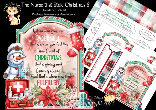 The Nurse that Stole Christmas 8 XL Shaped Card Kit