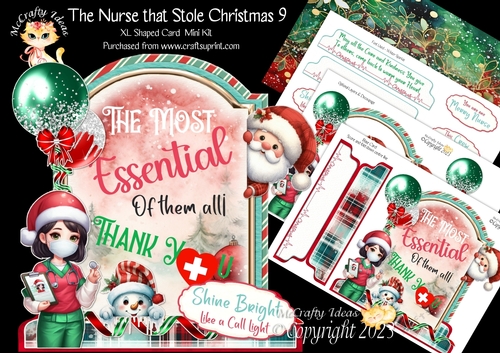 The Nurse that Stole Christmas 9 XL Shaped Card Kit
