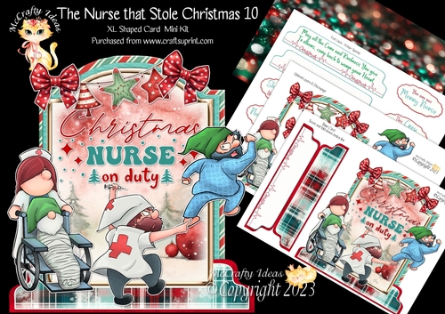 The Nurse that Stole Christmas 10 XL Shaped Card Kit