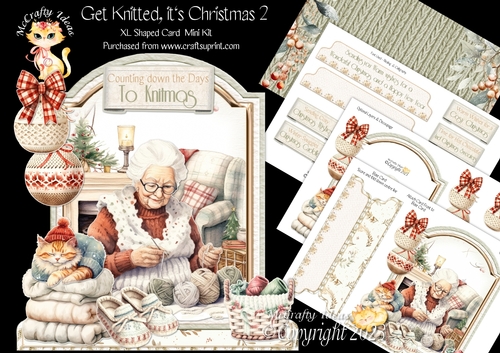 Get Knitted its Christmas 2 XL Shaped Card Kit