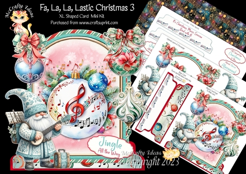 Fa, La, La, Lastic Christmas 3 XL Shaped Card Kit