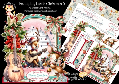 Fa, La, La, Lastic Christmas 5 XL Shaped Card Kit