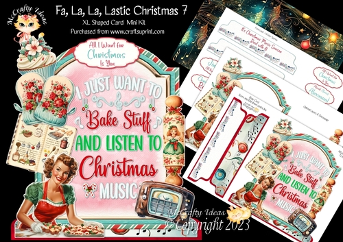 Fa, La, La, Lastic Christmas 7 XL Shaped Card Kit