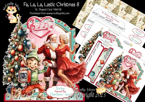 Fa, La, La, Lastic Christmas 8 XL Shaped Card Kit
