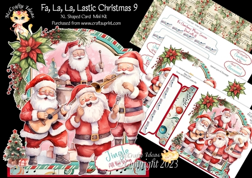 Fa, La, La, Lastic Christmas 9 XL Shaped Card Kit