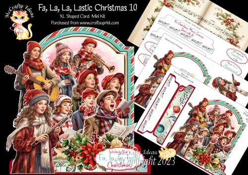 Fa, La, La, Lastic Christmas 10 XL Shaped Card Kit