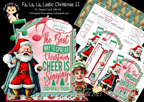 Fa, La, La, Lastic Christmas 11 XL Shaped Card Kit