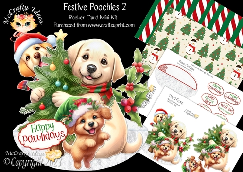 Festive Poochies 2 Rocker Card