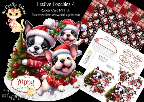 Festive Poochies 4 Rocker Card