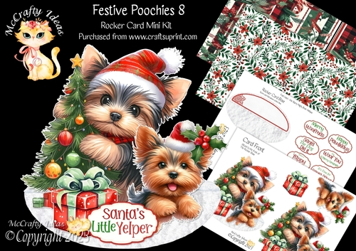 Festive Poochies 8 Rocker Card