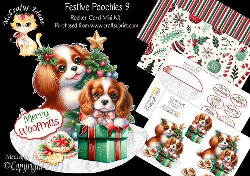Festive Poochies 9 Rocker Card