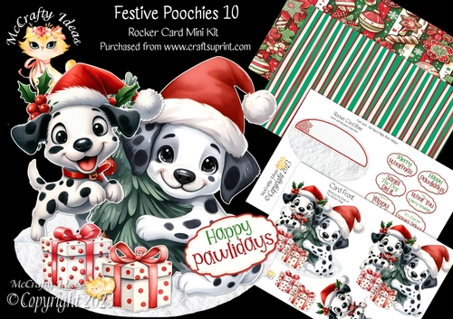 Festive Poochies 10 Rocker Card