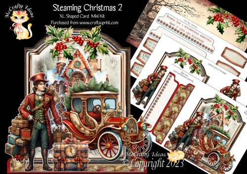 Steaming Christmas 2 XL Shaped Card Kit