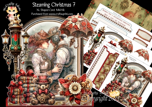 Steaming Christmas 7 XL Shaped Card Kit