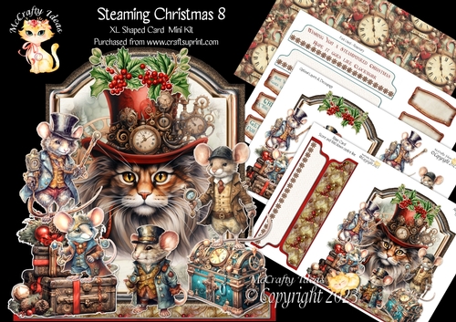 Steaming Christmas 8 XL Shaped Card Kit