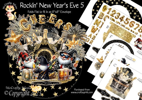Rockin New Years Eve 5 Rock-the-Shelf Card Mini Kit