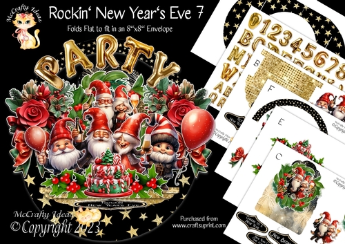 Rockin New Years Eve 7 Rock-the-Shelf Card Mini Kit