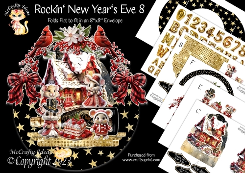 Rockin New Years Eve 8 Rock-the-Shelf Card Mini Kit