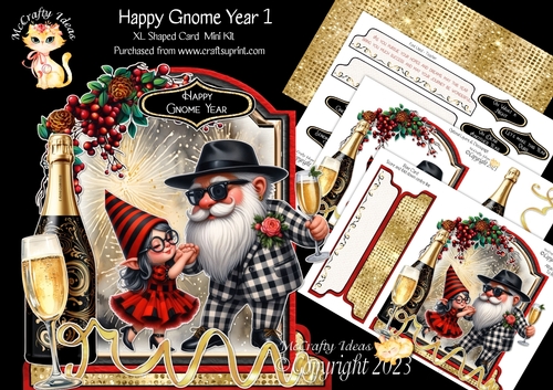Happy Gnome Year 1 XL Shaped Card Kit