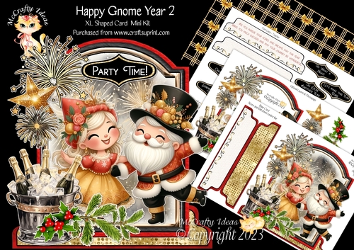 Happy Gnome Year 2 XL Shaped Card Kit