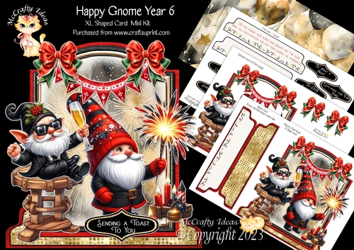 Happy Gnome Year 6 XL Shaped Card Kit